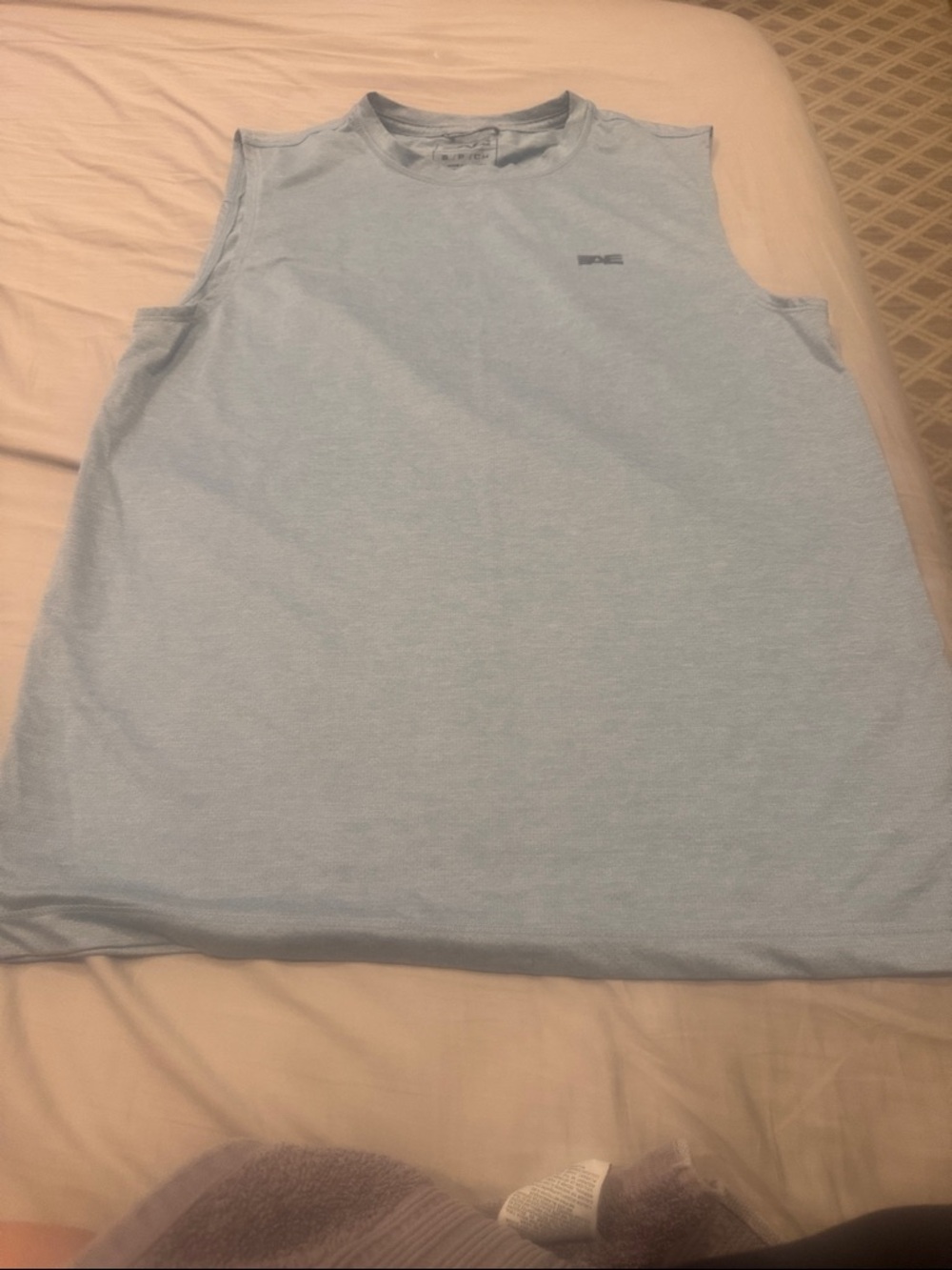 American Eagle Light Blue Perforated Muscle Tee- never worn